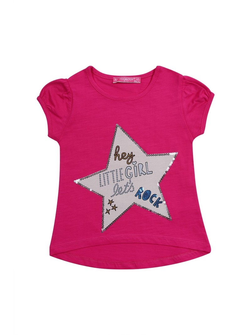 T-shirt with a star, amaranth NDZ8109 - Online store - Boutique